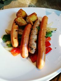 Close-up of vegetables in plate