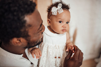 Portrait of mother with baby