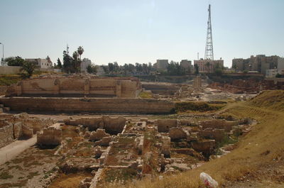 Panoramic view of built structure against sky