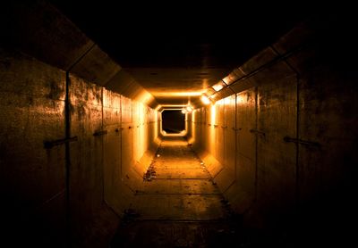 Interior of illuminated tunnel