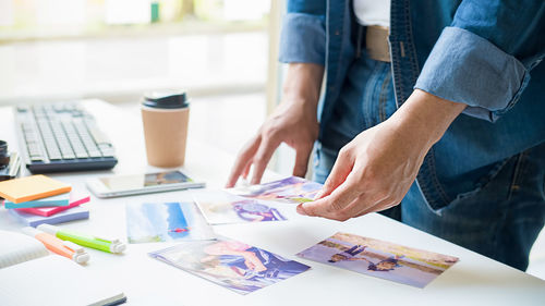 Man working on table