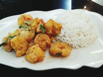 Close-up of food in plate