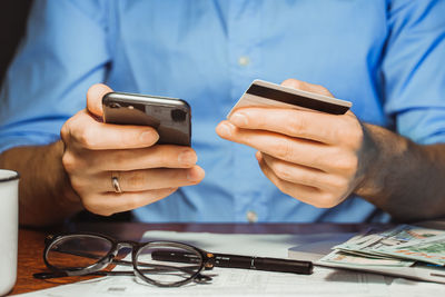 Man using mobile phone