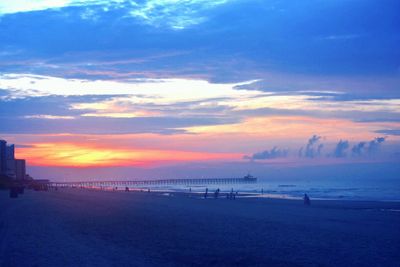 Scenic view of sea at sunset