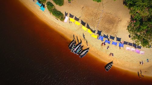 High angle view of beach