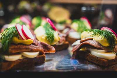 Close-up of food on table