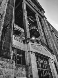 Low angle view of old building against sky