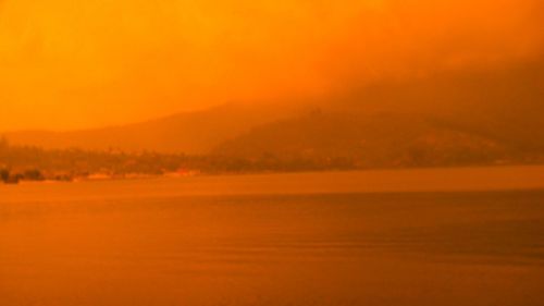 Scenic view of landscape against sky during sunset