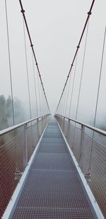 View of suspension bridge against clear sky