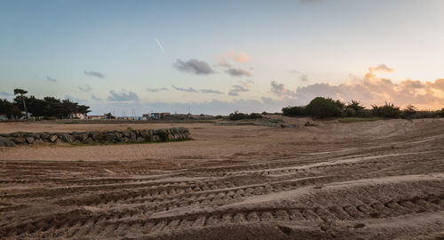 Scenic view of desert against sky