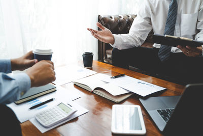 People working on table