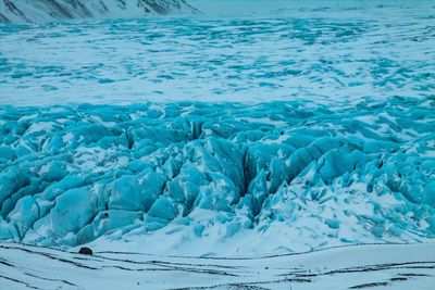 Aerial view of frozen sea