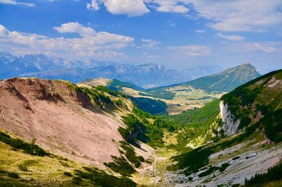 Scenic view of mountains against sky