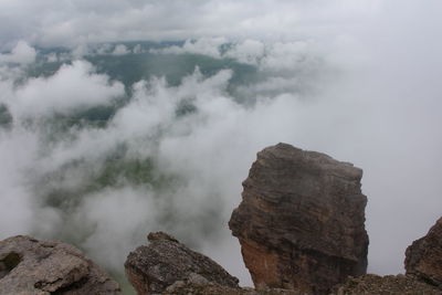 Panoramic view of rocky mountains against sky