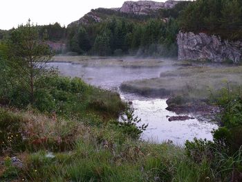 Scenic view of waterfall