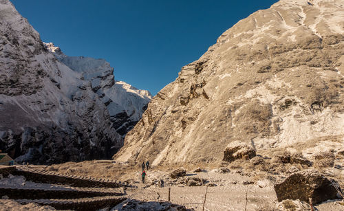 Scenic view of mountains against clear sky