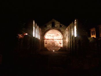 View of illuminated tunnel