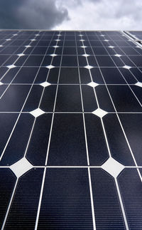 Low angle view of solar panel against sky