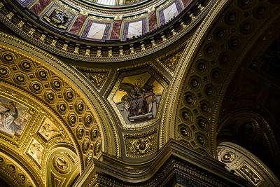Low angle view of ornate ceiling in building