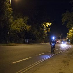 Cars on road at night