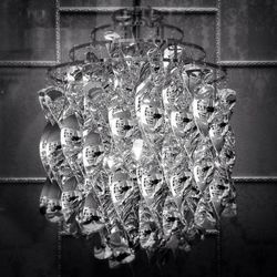 Close-up of illuminated chandelier