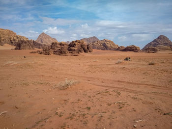 Scenic view of desert against sky