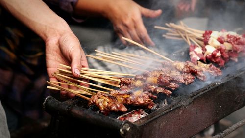 Close-up of preparing food