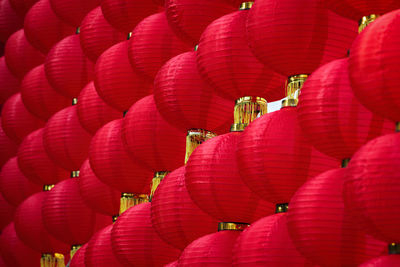 Full frame shot of multi colored lanterns