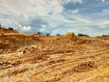 Panoramic view of desert against sky