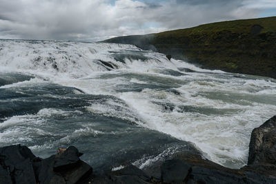 Scenic view of waterfall