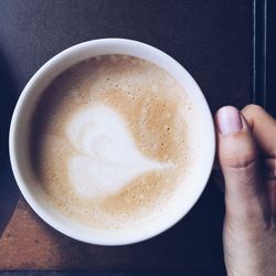 Cropped image of hand holding coffee cup