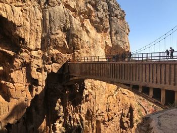 Bridge over rock formation