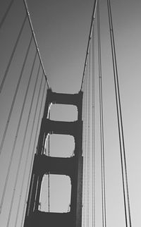 Low angle view of suspension bridge