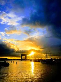 Scenic view of dramatic sky during sunset