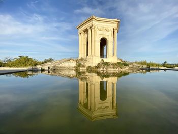 Reflection of building in lake