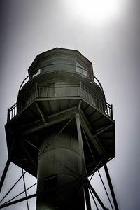 Low angle view of water tower against sky