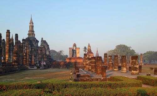 Panoramic view of old building against clear sky