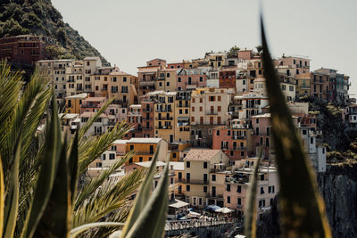 Italian village overlooking the sea