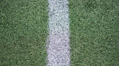 High angle view of soccer field