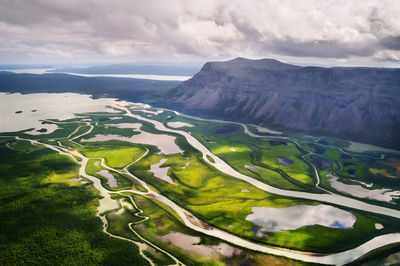 Aerial view of clouds over landscape