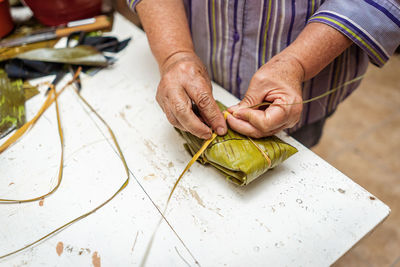 Man working on table