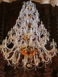 Close-up of illuminated chandelier