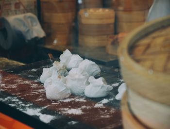 Close-up of dessert on table