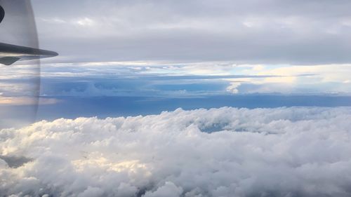 Aerial view of cloudscape from airplane