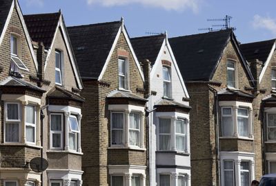 Low angle view of residential building against sky