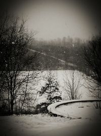 Scenic view of snow covered landscape