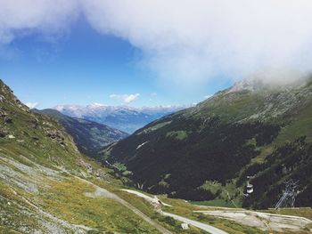 High angle view of mountain road