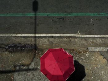 High angle view of wet street