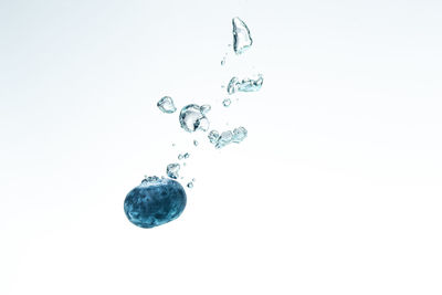 Close-up of bubbles against white background