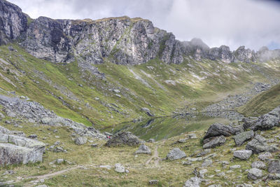 Scenic view of mountains against sky